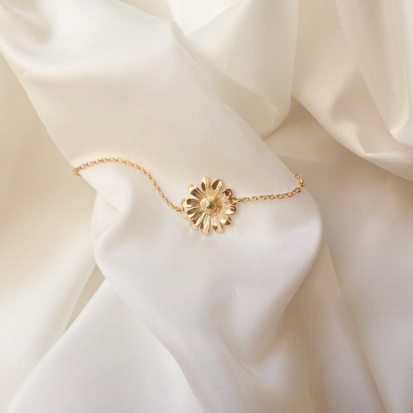 bracelet doré fleur tournesol bijou