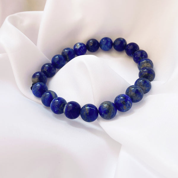 bracelet bleu en perles pierres naturelles bleues lapis lazuli